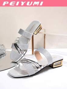 PEIYUMI New Summer Women's Criss-Cross Sandals, Fashionable & Elegant Beach Casual Versatile, Available In Gold And Silver - Silver - View 2