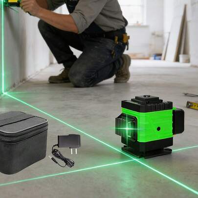 Nivel Láser 8 Líneas Verdes Autonivelante con Batería 5000 mAh, 15 m de Alcance, 3 Modos, IP54, Ideal para Proyectos Domésticos y Profesionales