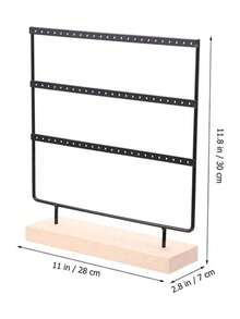 1 chiếc giá đựng trang sức bằng sắt, giá để bông tai, giá trang sức trang điểm, chống tia UV, dùng để cất giữ và trưng bày bông tai, giá trưng bày bông tai, thích hợp cho việc sắp xếp nhà cửa hoặc trang sức, trang trí phòng. - màu đen - Xem 4