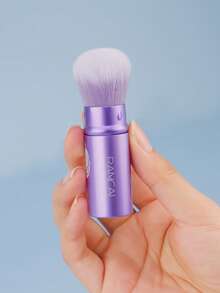 1 件套腮红刷套装，便携式散粉刷，带平头和斜头，适用于液体膏状化妆品，旅行装，圆形散粉刷 - 紫色 - 查看 8