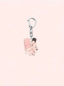 1个亚克力卡通娜娜钥匙扣，可爱草莓杯/莲花钥匙扣，Y2K原宿创意背包钥匙扣，手机汽车配件，包包挂饰粉丝礼物