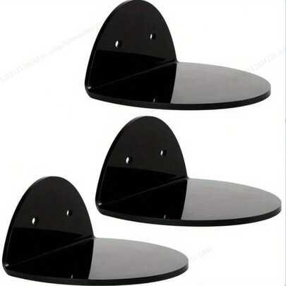 3pcs Acrylic Floating Shelves, Suitable For Wall Decor, Displaying Plants, Flowers, Toys, Candles, Ideal For Home Organization, Also Applicable To Hallway, Bedroom, Living Space, Can Be Used As Christmas Decor, Wall Decor Or Elegant Room Decor