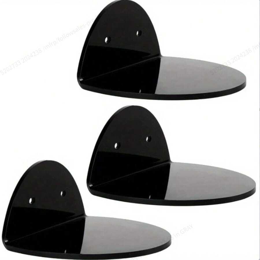 3pcs Acrylic Floating Shelves, Suitable For Wall Decor, Displaying Plants, Flowers, Toys, Candles, Ideal For Home Organization, Also Applicable To Hallway, Bedroom, Living Space, Can Be Used As Christmas Decor, Wall Decor Or Elegant Room Decor - Multicolor - View 1