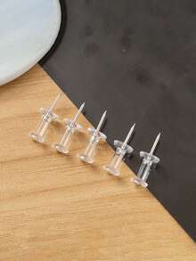 1盒亚克力透明圆形图钉，办公用品装饰创意图钉，公告板用塑料图钉