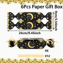 Bộ 18 món hộp quà Eid Mubarak - 6 hộp giấy Eid và 12 dải ruy băng họa tiết sao và trăng, hộp quà tặng kèm ruy băng màu vàng nhạt, trang trí tiệc Ramadan Hồi giáo, trang trí bàn tiệc Eid, quà tặng Eid, Eid Mubarak, Fairymaiden Năm mới, đám cưới, sinh nhật - Nhiều màu - Xem 11