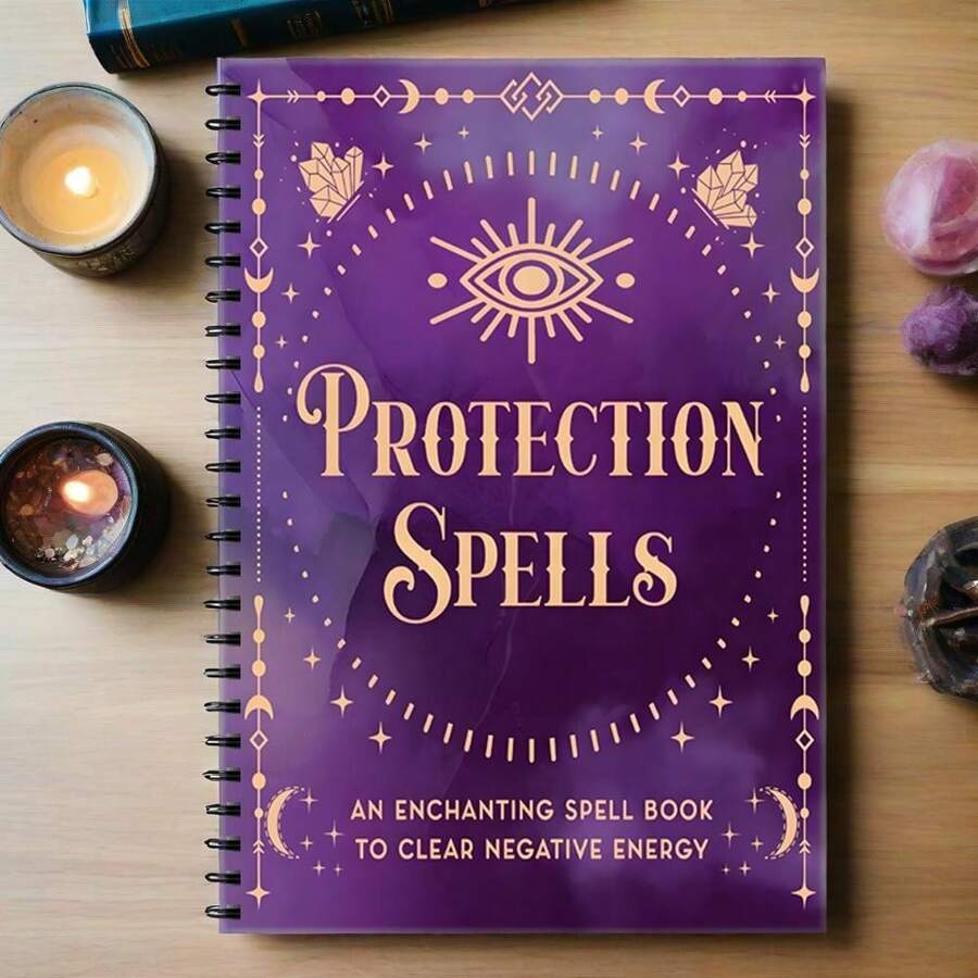 [Magick Handbook] Spiritual Growth Book With Ritual Oil Recipe And Spellbook | Magick Handbook For Witch And Pagan Practices, Clearing Negative Energies Using Pinecones, Crystals - 112-Page English Coil Book