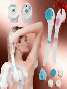 Within 2 Working Days, Electric Body Scrub, Including 5 Accessories - Long-Handled Soft-Bristled Body Scrub Brush, USB Charging, Suitable For Full Body Exfoliation And Cleansing - Electric bath brush - 查看 2