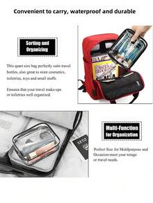 2个装透明旅行洗漱包，透明个人液体洗漱包，旅行配件洗漱包，透明淋浴包，适合旅行和度假 - 彩色 - 查看 4