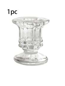 散装烛台，一套6个透明玻璃烛台，锥形玻璃烛台，适用于婚礼和情人节，餐桌摆件，完美的家居装饰