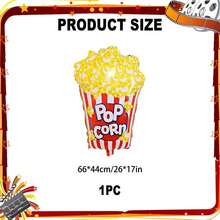 6 baloane folie popcorn pentru petrecere de seară de film, potrivite pentru ziua de naștere, petrecere pentru copii, carnaval, decorațiuni pentru petreceri cu tematică de film