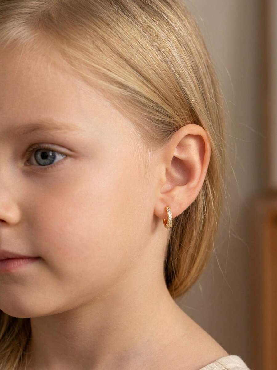 1pair Minimalist Stainless Steel Love Hoop Earring Girl Delicate Earrings For Daily Life