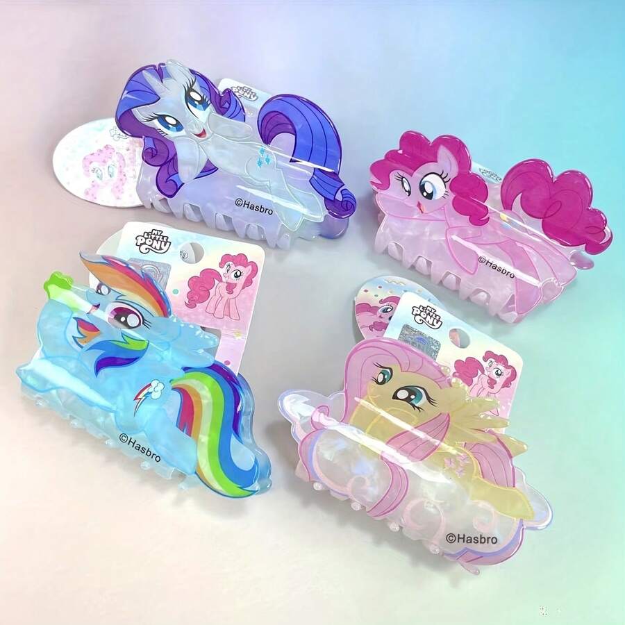 1pc My Little Pony Inspired Cute Girl Hair Clip - Acrylic Bun Clip, Suitable For Various Hairstyles. Perfect Birthday Gift And Bridal Accessory. Ideal For Back To School, New Year Or Thoughtful Gift For Friends. Also Great As Stocking Stuffer. Fashion Claw Clips Elegant Hair Claws Casual Hair Clutch Beauty Hair Jaw Clip - Multicolor - View 1