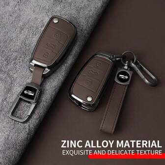 Zinc Alloy Smart Shell Foldable Car Key Protector Key Protector Compatible With Audi A1/A3/A4/A5/A6/A7/Q3/Q5/S6/B6/B7/B8/C6/8P/8V/8L/TT RS Key Fob Protector