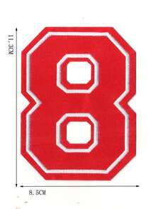 1pc Large White Embroidered 0-9 Number Clothing Patch, Number Badge Applique For DIY Clothing, Jackets, Coats, Ironing Patch - Apricot - View 15