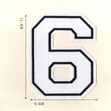 1pc Large White Embroidered 0-9 Number Clothing Patch, Number Badge Applique For DIY Clothing, Jackets, Coats, Ironing Patch - Apricot - View 6