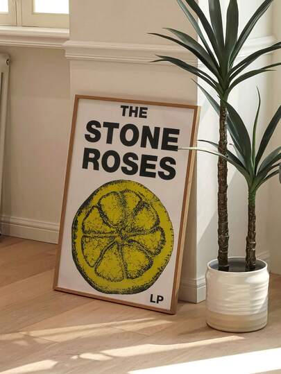 1PC Stone Rose Band Poster - Frameless Vintage Music Artwork Featuring Album Title, Perfect For Living Room Decor, Club Or Bar Wall Art, Music Room Design