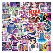 55pcs Demon Hunt KPOP PVC Sticker Pack, Cartoon Graffiti Stickers For Scrapbooking, Luggage, Notebook, Water Bottle, Phone Case, Waterproof & Durable, Fans Collectibles & Gifts