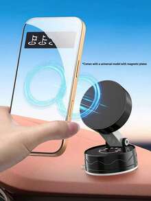 Car Magnetic Phone Holder, Dashboard Navigation Holder, Strong Magnetic Adhesion, Stable And Won't Fall Off, Universal For Folding And Floating Screens. - A - View 2