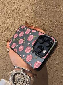 Elegante Minimalista y HermosoRosas elegantesFunda de Celular Plateada Compatible con Todos los Modelos  17 17 Pro Max 17 Pro 16 Pro Max 16 Pro y Más - Plateado - Ver 3