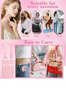 3 piezas Herramienta de masaje del cuero cabelludo para masajeador de cabeza, peine Gua Sha de resina rosa para relajación, regalo de Navidad, relleno de calcetines - Multicolor - Ver 4