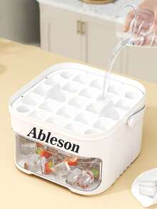 1pc Customized Logo Ice Cube Mold, Ice Maker Mold, Pressure Ice Cube Tray, Homemade Square Ice Cube Tray For Refrigerator - Multicolor - View 4