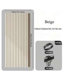 1 Freestanding Folding Room Divider Curtain, Suitable For All Seasons, Elegant Hanging Fabric Curtain, Ideal For Rental Home Bedside, High-Quality For Living Room, Bedroom And More - Multicolor - View 9