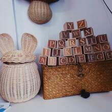 26 piezas de bloques de alfabeto de madera, decoración de madera estilo nórdico, accesorios para el hogar, accesorios de fotografía - Multicolor - Ver 2