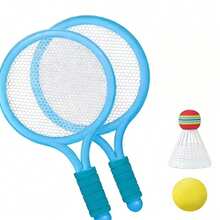 2pcs Rackets + 2pcs Balls Children Racket Set, Parent-Child Badminton Tennis Racket Toys, Lightweight Sports Equipment, Suitable For Toddlers, Indoor/Outdoor Family Game, Gift For Boys & Girls