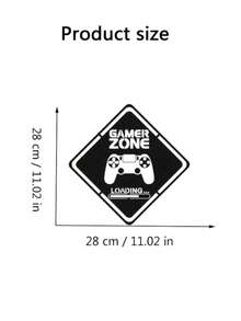 1-2pcs Black Gaming Decor Sticker Home Decor Gamer Area Door Sticker Gamer Wall Sticker,Waterproof Decal Stickers,PVC Stickers,Easy To Paste And Remove,For Home Decoration,Bathroom Decoration,Room Stuff,Living Room Decor,Game Rooms Decor,Lounge Decor,And Other Areas Decor - Black - View 2
