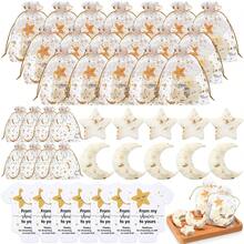 10Sets/20Sets Baby Shower Favors Lavender Moon Star Soaps For Guests With Thank You Cards Organza Bags Baby Shower Gifts For Gender Reveal Party Decoration - Multicolor - View 2