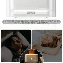Difusor de Lámpara Nocturna con Forma de Llamas 2 Modos de Brillos Ajustables Humidificación Silenciosa de 180ml Lámpara Nocturna Decorativa Blanco-Cálido - BlancoClido - Ver 2