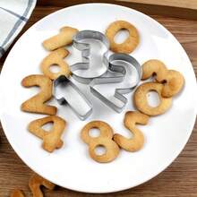 Numeric Cookie Cutter Set. Includes 0-8 Number Shaped Cutters (6-9 Are Inverted Design), Made Of Stainless Steel, Cookie Baking Molds, Numeric Baking Tools - Silver - View 7