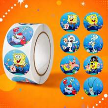 SpongeBob SquarePants 500pcs Cartoon  Stickers, Cute  Expression Handmade DIY Graffiti Decorative Stickers, Suitable For Decorating Phone Cases, Notebooks, Cups, Handbags, Etc. They Are The Perfect Gifts For Friends, Very Suitable For Christmas, Parties And Birthdays. - Multicolor - View 3