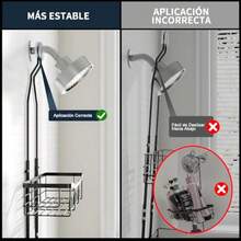 Estante para ducha y soporte para cabezal de duchaOrganizador de Ducha Colgante para Baño Estante de Ducha de 3 Niveles Con Ganchos y Cesta para Jabón Sin Taladrar para Baño Ducha - negro - Ver 5