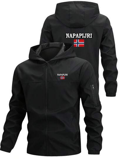 Men's Outdoor Casual Sports Multi-Pocket Fashionable Hooded Jacket, Suitable For Hiking, Fishing, Running, Casual Outdoor Activities, Great Gift For Boyfriend, Husband, Father