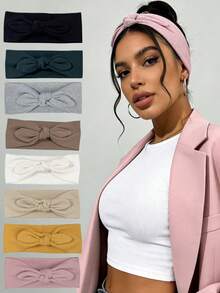4pcs / 3pcs/1pc Women's Fashionable, Casual And Elegant Rabbit Ear Bow Cross Sports Headband. Sweat-Absorbing And Comfortable. Suitable For Daily Commuting And Matching With Clothing, Fitness, Outdoor Sports, And Can Be Matched In Any Scene. Hair Accessories Women Hair Band