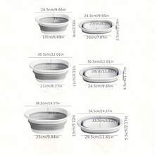 1pc Multifunctional Foldable Foot Bath Basin, Suitable For Face Washing, Vegetable Washing, Underwear Washing, Foot Soaking, Laundry And More, Gray