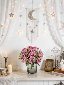 1/3/80 piezas Flores artificiales de peonía de 12.99 pulgadas con pequeñas flores de lavanda, plantas falsas, ramo de novia, suministros DIY para coronas de San Valentín y decoración de boda, decoración de ramo de novia, decoración de coche de boda, decoración de arco y entrada, hogar, restaurante, dormitorio, decoración de jarrón - rojo morado - Ver 8