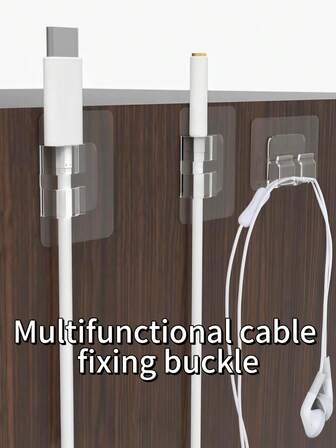 100/50pcs Self-Adhesive Cable Clips, Multi-Function Wall Stickers For Fixing Network Cables, Headphone Cords, Data Cables, Power Cords, Lighting Wires, No Nails Cable Organizer, Essential For Back To School, Party Decor, DIY Desk