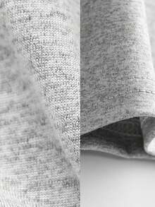 Sudadera con cuello redondo de manga corta con estampado de niña y linterna de Ramadán, nueva ropa de primavera/verano para niños - Gris - Ver 7