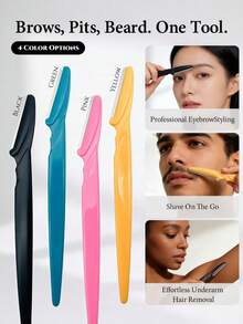 90片/60片/30片/20片装安全修眉刀，带网格，初学者修眉套装，锋利修眉刀片，修眉器，美容美发沙龙工具