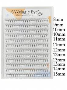 一盒240片假睫毛套装，卷度C/D/L/M/L+，6D，粗细0.07mm，尖细预制睫毛簇，附赠10片眼贴，可DIY打造自然轻盈、纤细柔软的睫毛，适合日常、派对、音乐节等场合。 - 黑色 - 查看 5