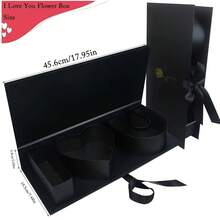 多色字母花卉礼盒 - “我爱你”纸质展示盒，适用于情人节、母亲节、婚礼、情侣，设计优雅，节日派对用品