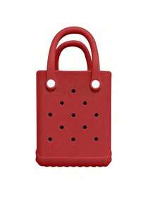 Washable Rubber Beach Bag, Open Tote Bag For Beach, Pool, Sports, Baby Charm Handbag, Mini EVA Beach Tote Bag With Detachable Cartoon Design, Travel Organizer Bag And Accessories, Fashionable Multipurpose Beach Storage Bag, Full Set Of Cartoon Bags, Rubber Beach Bag, Spring/Summer Travel & Camping Tote, Perforated Design, Suitable For Beach, Pool, Travel, Picnic, Daily Use - Durable High-Quality Handbag, Vibrant Colors - Multicolor - View 9