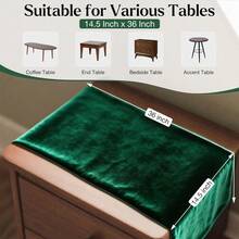 MANSPHIL - Camino de mesa de terciopelo verde esmeralda de 36 pulgadas para decoraciones de fiesta de Navidad de Halloween camino corto de mesa de centro elegante cubierta de cambiador de lujo - Verde - Ver 6
