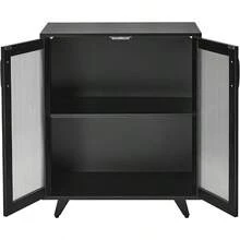 Muebles y accesorios para cocina y comedor.Panana - Servidor buffet de cocina mesa de centro aparador gabinete mesa de centro consola gabinete con puertas 69 cm - negro - Ver 8