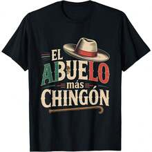 % Cotton The Coolest Grandpa Funny T-Shirt Best Mexican Dad Graphic T-Shirt Crew Neck Casual Short Sleeve Classic Style HCAL O0YT - 軍綠色 - 查看 9