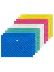 10pcs Classic A4 Clear PP Waterproof Document Folders, Transparent File Envelopes - Document Bag - View 10