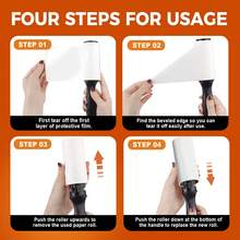 一套带手柄的粘毛滚筒替换装，适用于去除沙发、衣服、家具和地毯上的宠物毛发、粘性绒毛、皮毛和绒毛。可去除狗毛、猫毛、动物毛发和绒毛。 - 黏毛替換紙 - 查看 7