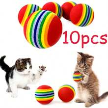 10/20pcs Cat Self-Playing Colorful Balls, Suitable For Cats To Exercise, Relieve Boredom, Grind Teeth And Clean Teeth, Made Of Durable And Materials, Interactive For Owners And Pets - Multicolor - View 3